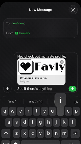 Share your Favly link on dating apps and social media